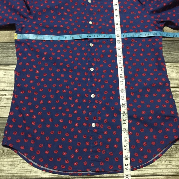 Bonobos slim fit floral button down shirt men’s M blue red 100% cotton - Picture 2 of 9